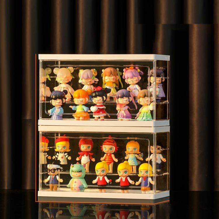 2個セット コレクションケース アクリル 棚 卓上 扉付き