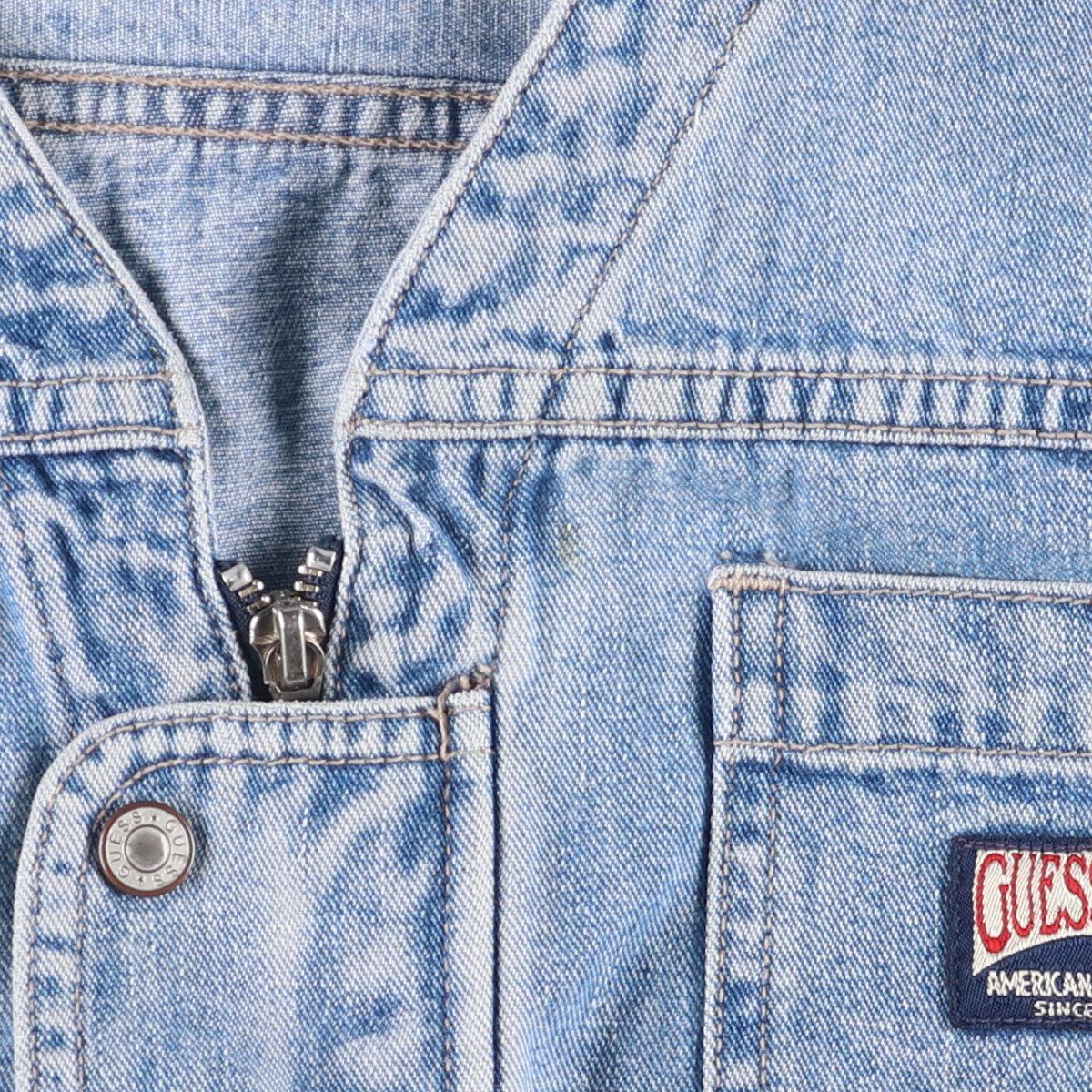 古着 90年代 ゲス Guess デニムベスト USA製 メンズM相当 ヴィンテージ 