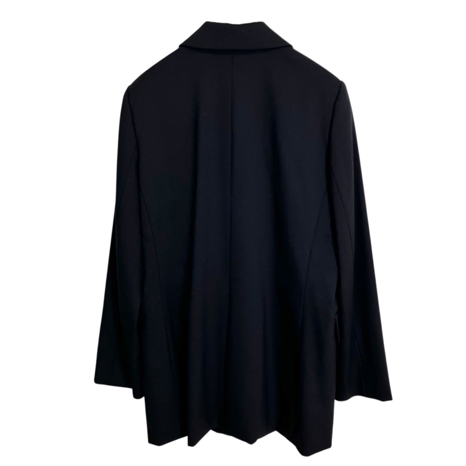 ♥タグ付き Arpege story スリット裾ロングジャケット 2 ブラック 黒 アルページュストーリー ダブルボタン テーラードジャケット ウール混 12343581