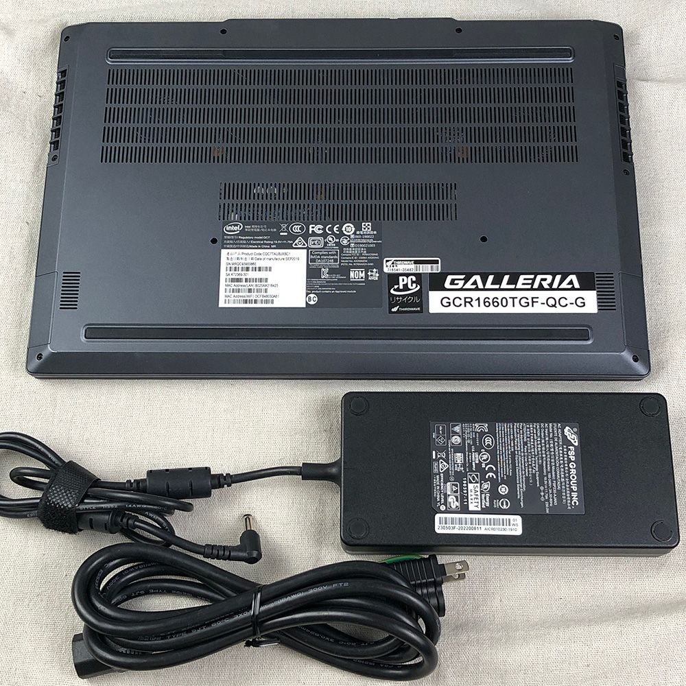 ◇ジャンク品◇ゲーミングノートPC GALLERIA ガレリア GCR1660TGF-QCG