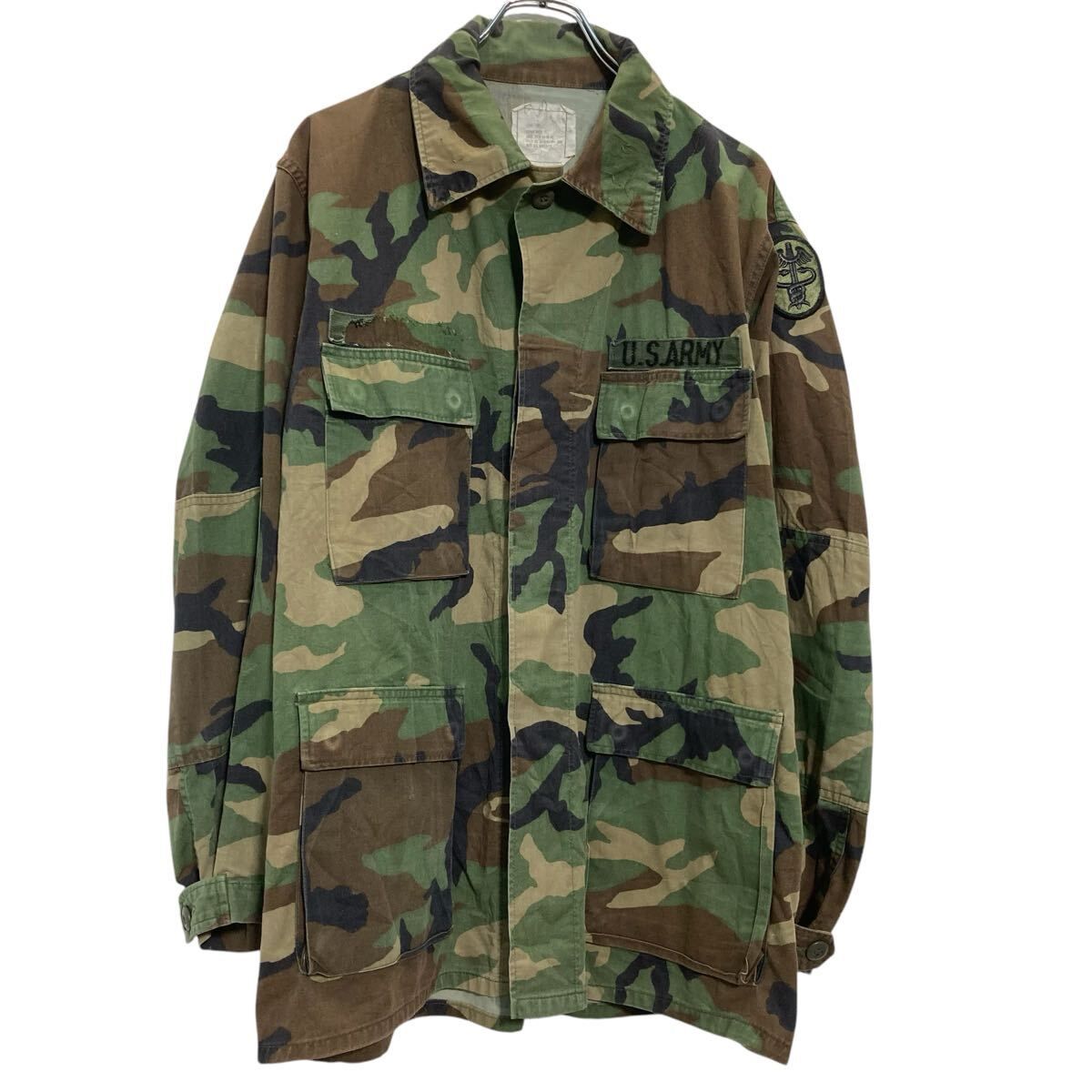 U.S.ARMY BDUジャケット L ウッドランドカモ ミリタリージャケット 古着卸 アメリカ仕入 a702-5233