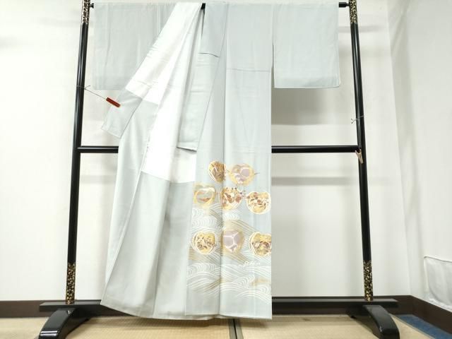 平和屋着物 豪華色留袖 駒刺繍 立波草花文 金彩 正絹 CAAW8243yc