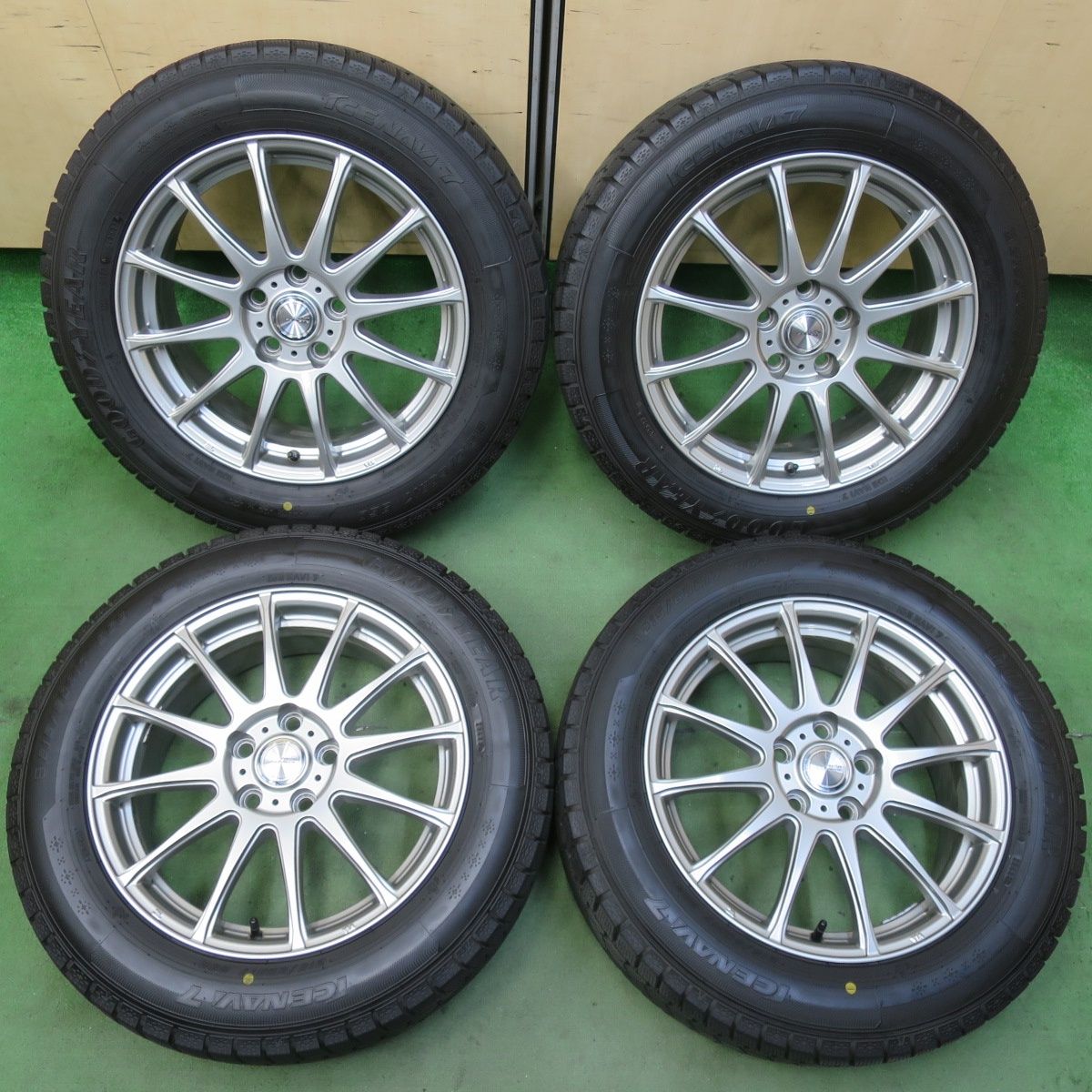 バリ溝 23年 キレイ 9.5分以上 スタッドレス 215|60R17 グッドイヤー アイスナビ7 ravrion LUMIERE ラブリオン 17インチ PCD114.3|5H 5101508イス