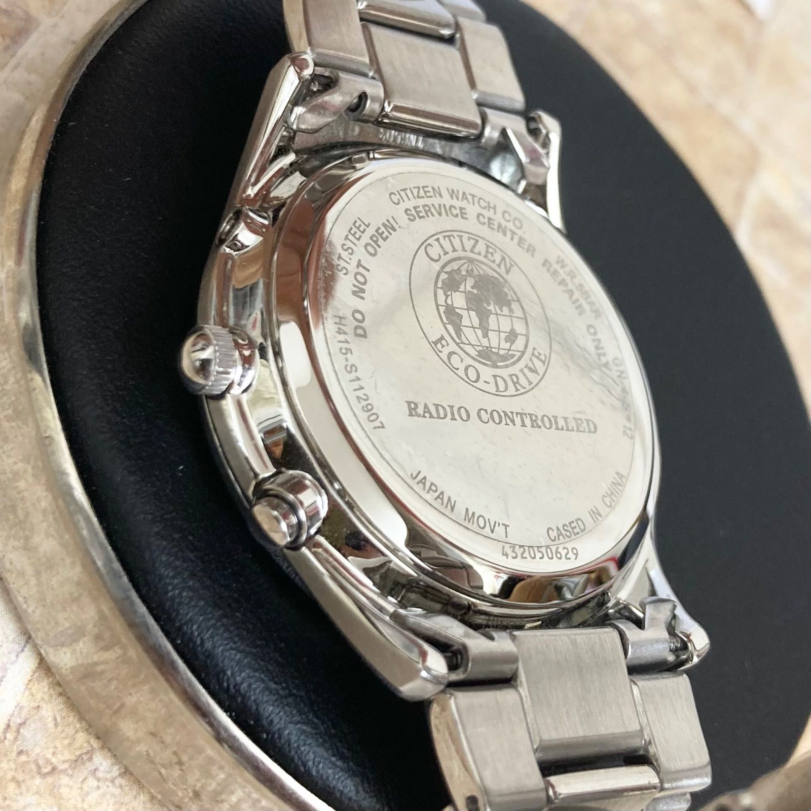 美品 動作確認済】シチズン CITIZEN エコドライブ 電波時計 H415 