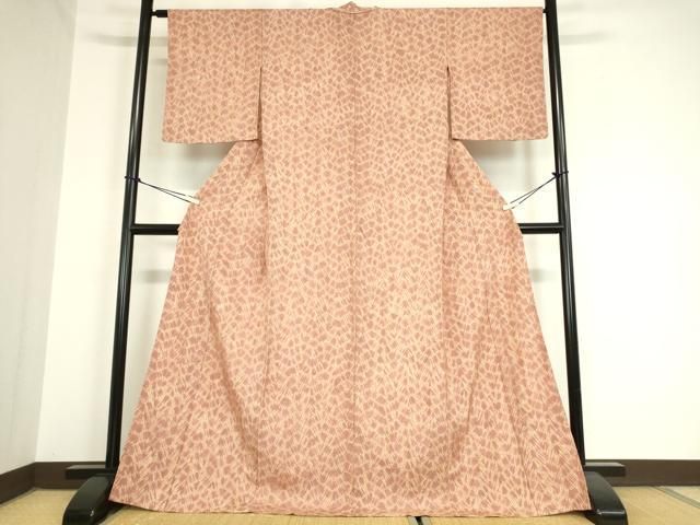 平和屋着物▽上質な紬 単衣 竜巻絞り 間道 正絹 逸品 DAAX3050az