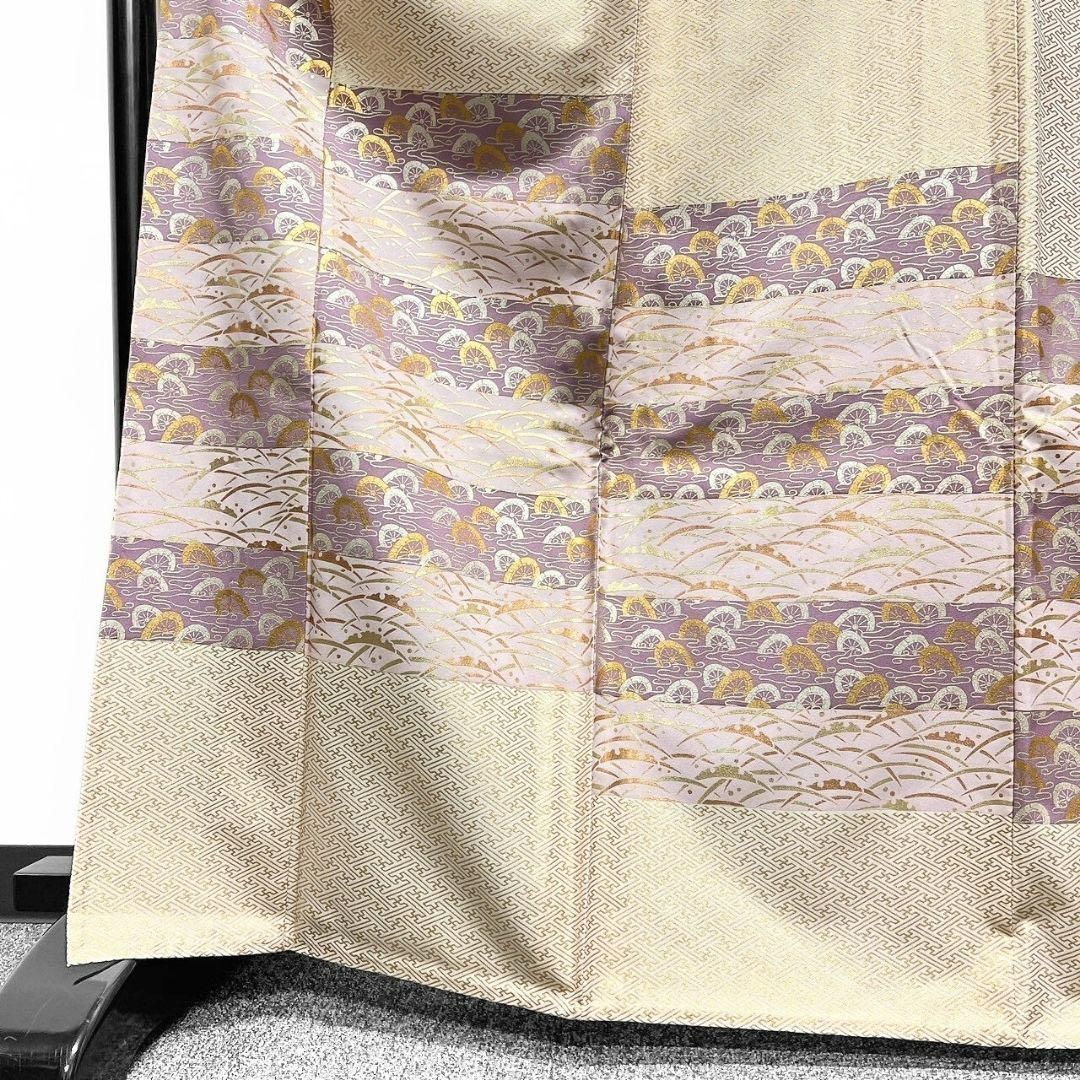 和田光正 金彩 紗綾形 横段 芝草 付け下げ 着物 075w p - メルカリ