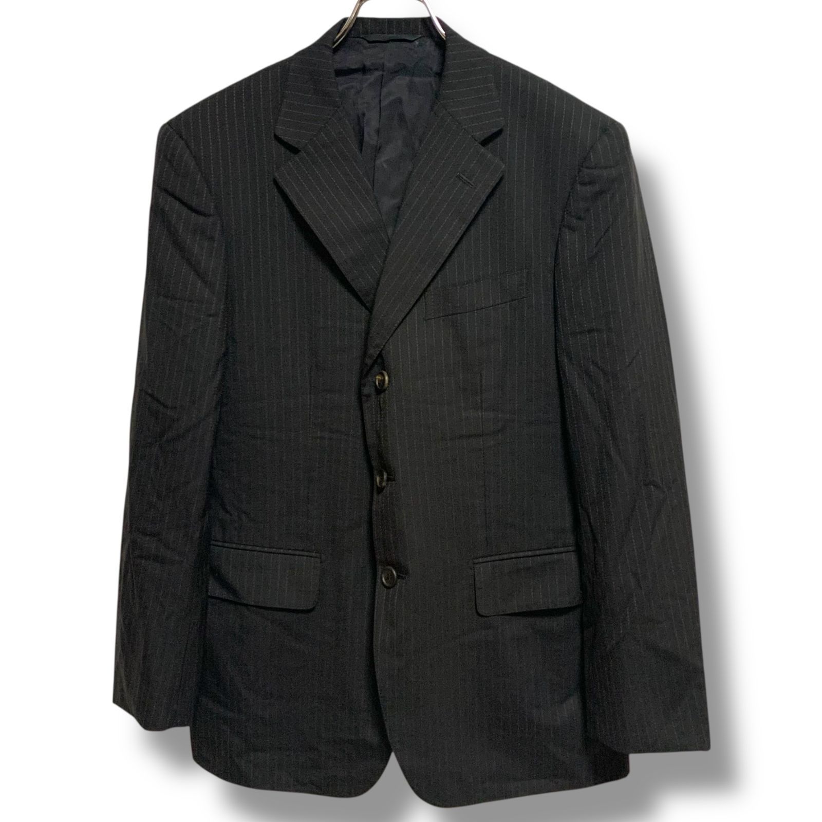 Paul Smith COLLECTION ポールスミス ブラック ピンストライプ テーラードジャケット ウール サイズ94 Lサイズ相当 メンズ ビジネス フォーマル 上質 SC-P1-60355 001105H