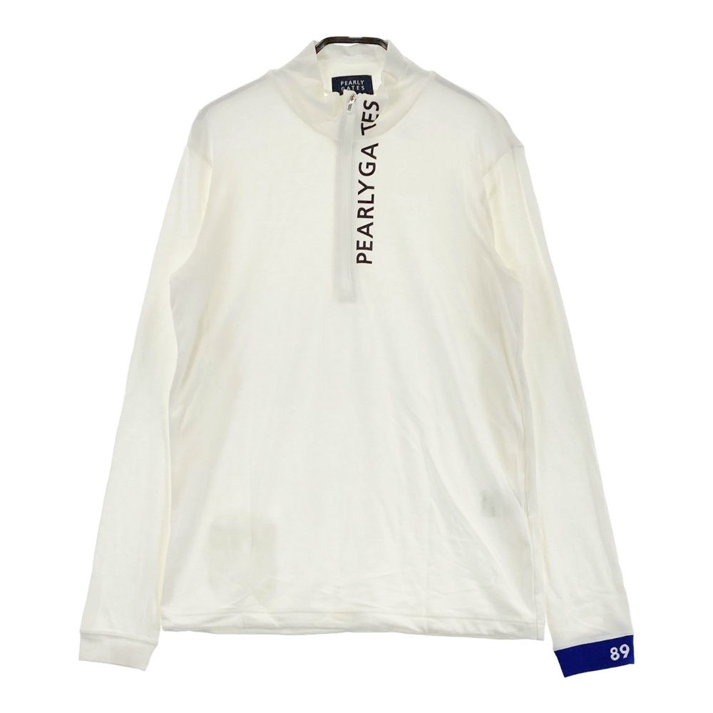 サイズ 4 PEARLY GATES パーリーゲイツ ハーフジップ長袖Tシャツ 微起毛 ホワイト系 240101538460 ゴルフウェア メンズ ストスト