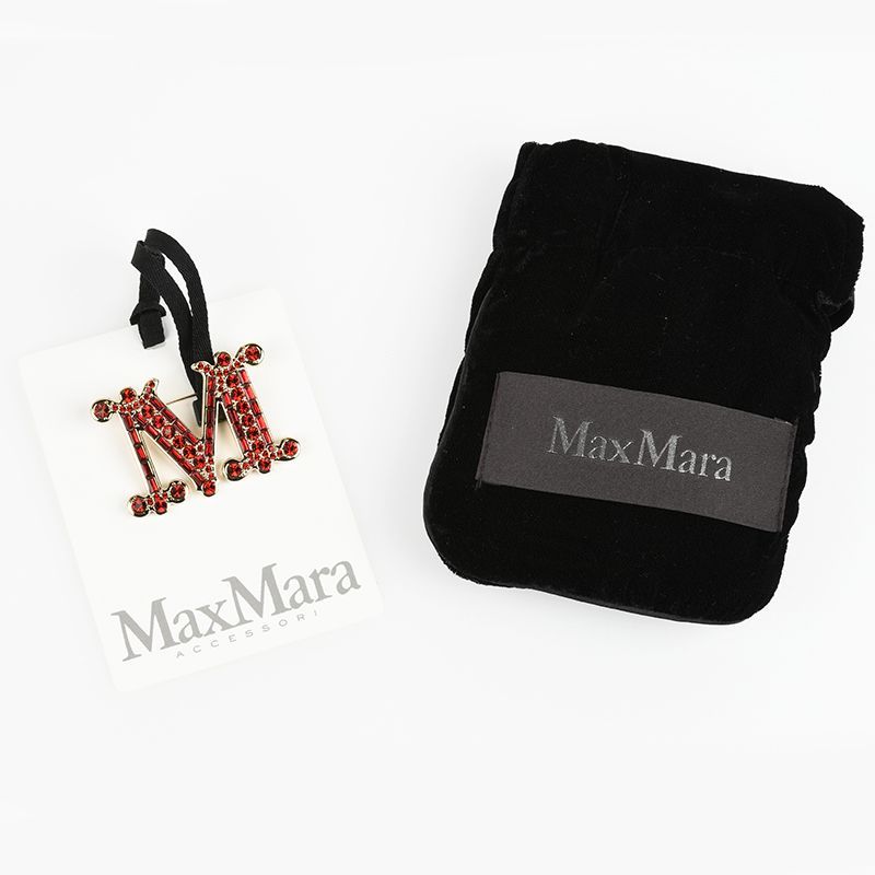ピンバッチ アクセサリー Max Mara マックスマーラ BATH2 ROSSO Mブローチ GLASS イタリア正規品 新品