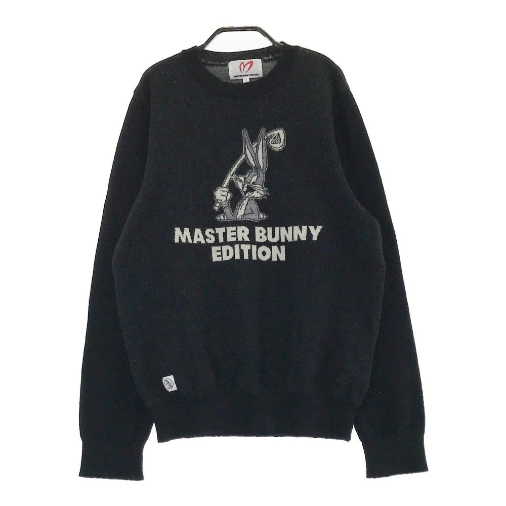 サイズ：4 MASTER BUNNY EDITION マスターバニーエディション ×LOONEY TUNES 2023年 ニットセーター Bugs Bunny  ブラック系 [240101469290] ゴルフウェア メンズ ストスト サイズ：4 MASTER BUNNY EDITION マスターバニーエディション