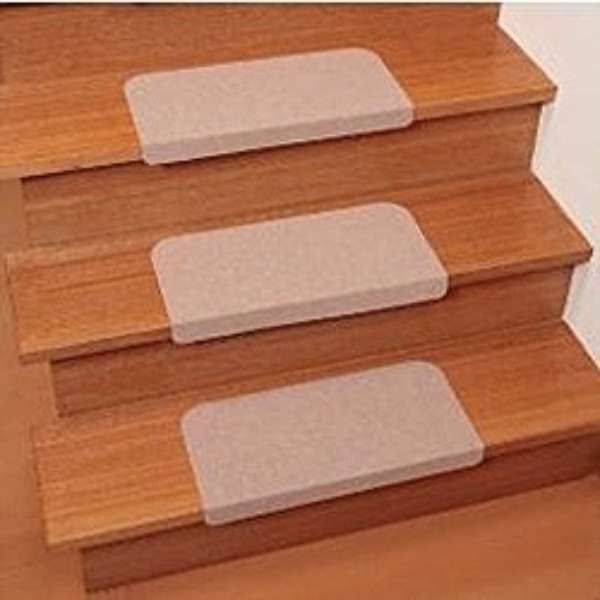 折り曲げ付階段マット/ベージュ