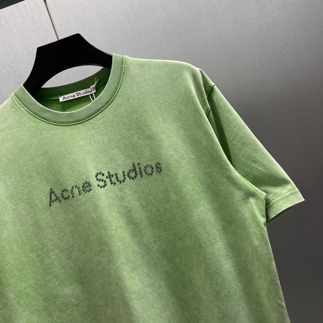 Studios ライムクールブラックダイヤモンドレターTシャツダイヤモンドロゴカジュアルラウンドネック半袖