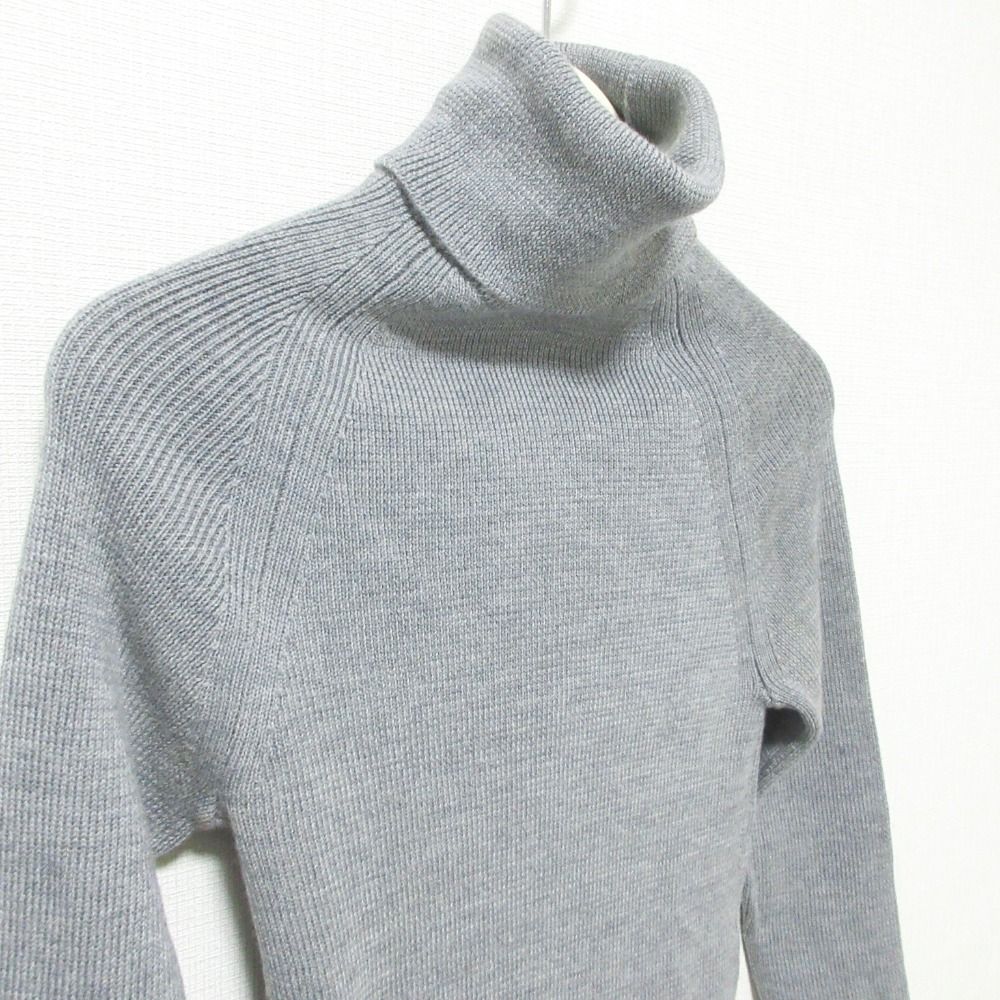 LIMI feu リミフゥ ヨウジヤマモト ラグラン ロングスリーブ タートルネック プルオーバー ニット セーター S グレー レディース 古着 中古 LIMI feu リミフゥ ヨウジヤマモト ラグラン ロングスリーブ