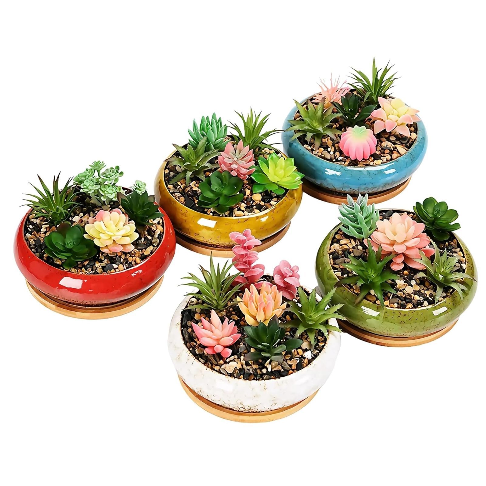 新品 Facecolor 多肉植物鉢 盆栽鉢 釉掛け モダンな盆栽ポット