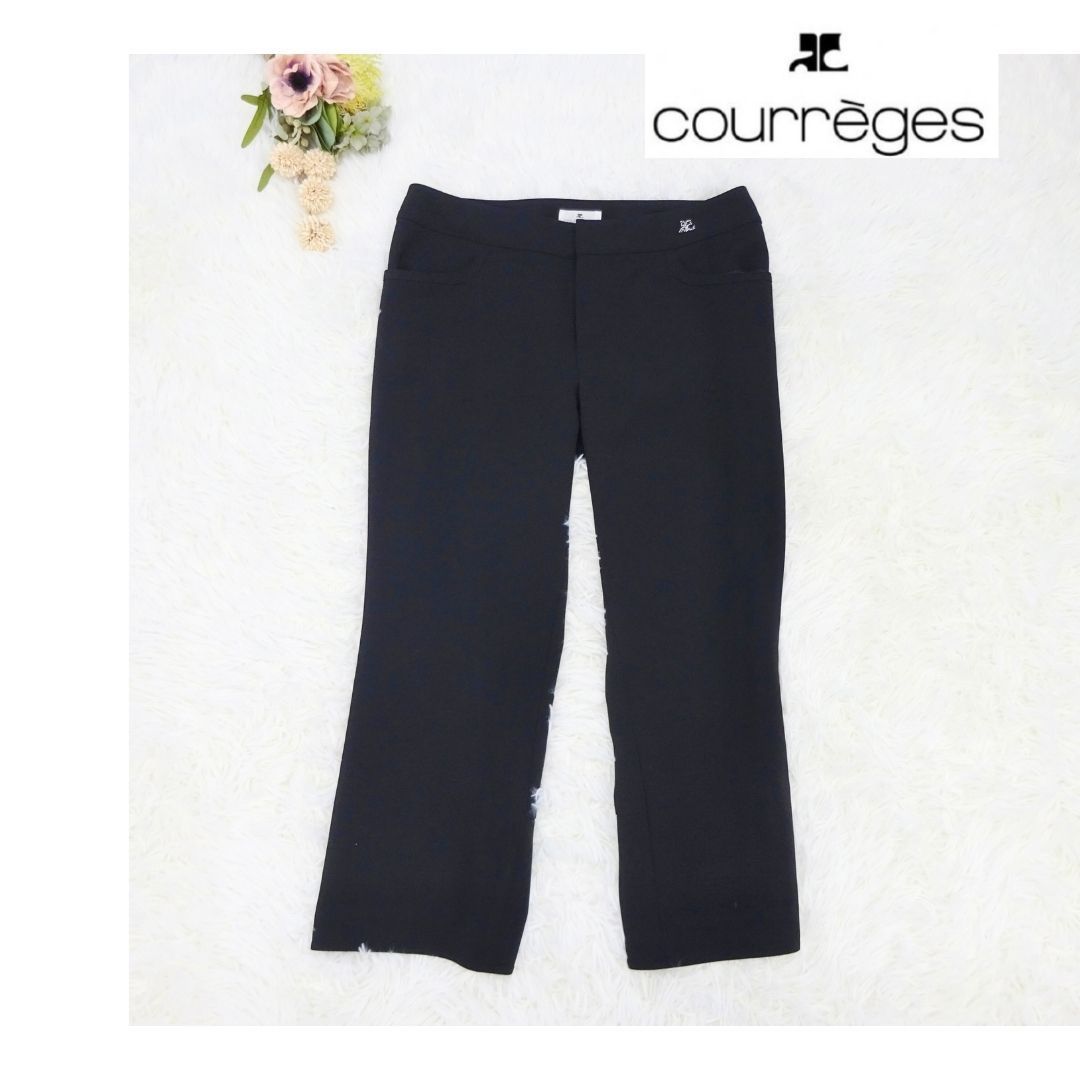 Courreges クレージュ パンツ Ｌサイズ 股下54㎝ ラインストーン