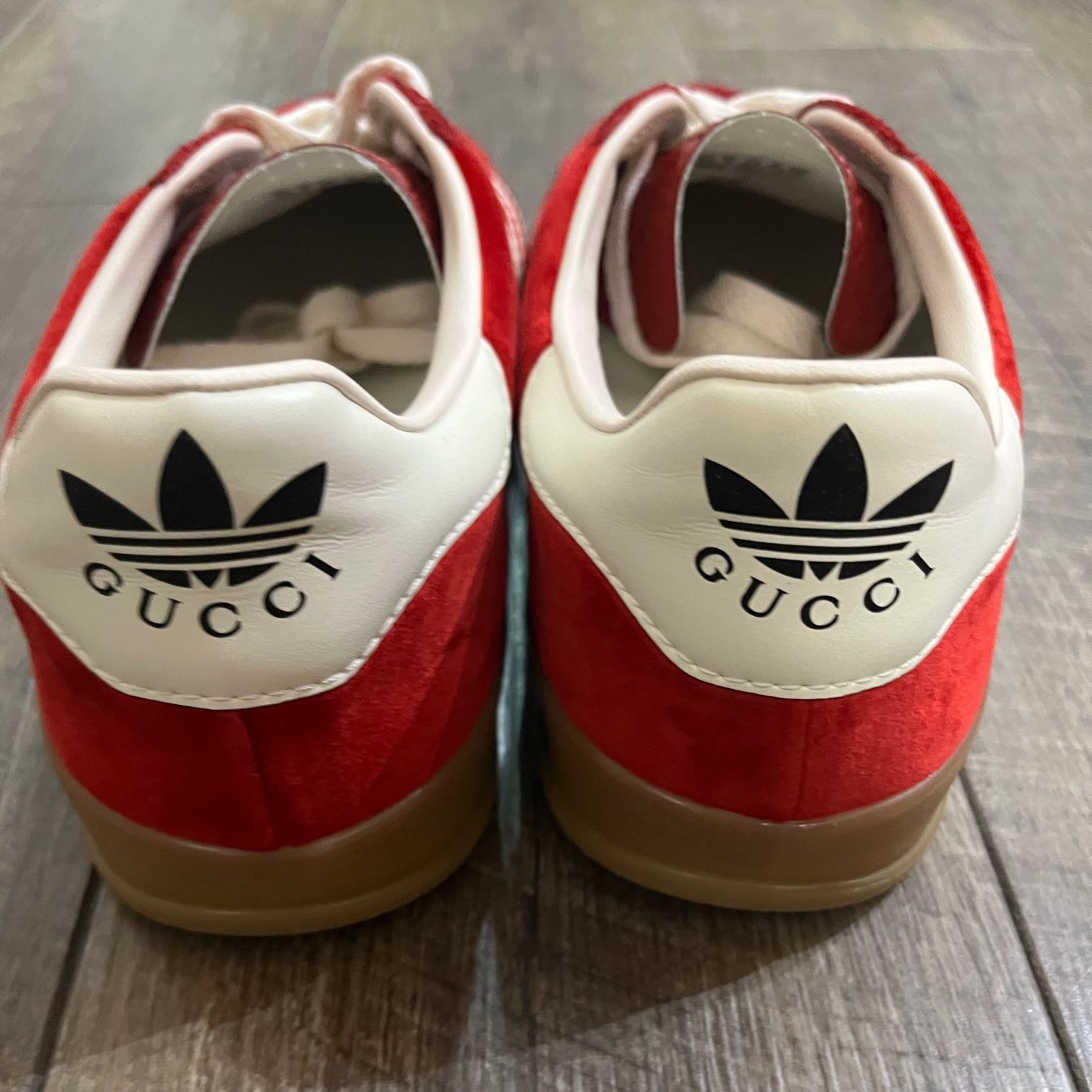 美品 Gucci adidas GAZELLE HQ8853 アディダス ガゼル ベロア 