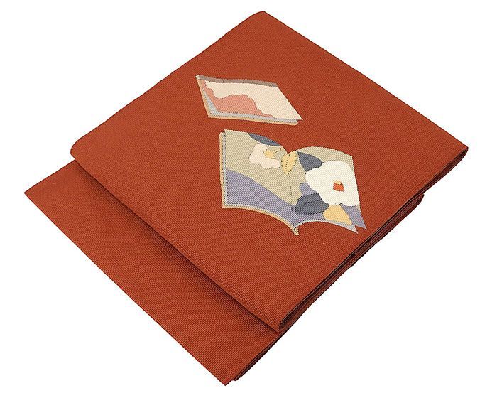 名古屋帯 正絹 仕立て上がり 椿 白美つづれ 手織 八寸名古屋帯 仕立済み h3123