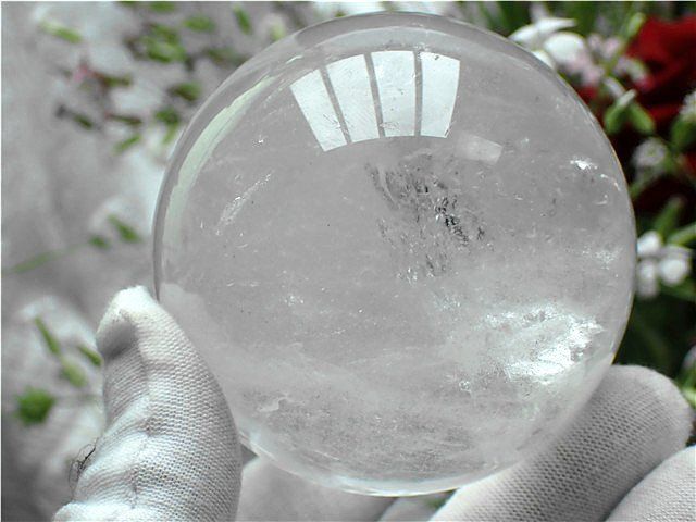 約:120mm 2045g超綺麗水晶丸玉B80B1/91B133B 水晶 90mm丸玉