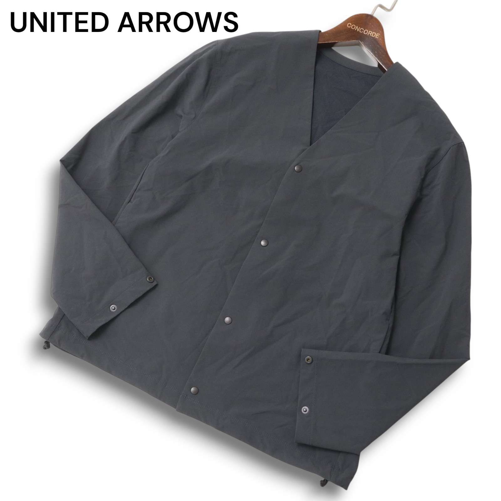 UNITED ARROWS & SONS ノーカラージャケット カーディガン UNITED ARROWS ユナイテッドアローズ 通年☆ PERTEX ノーカラー