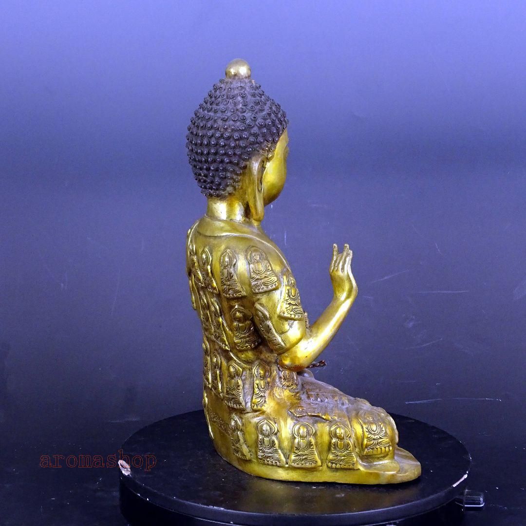 古寶奇蔵】銅製・拓金・釋迦牟尼像・置物・賞物・中国時代美術