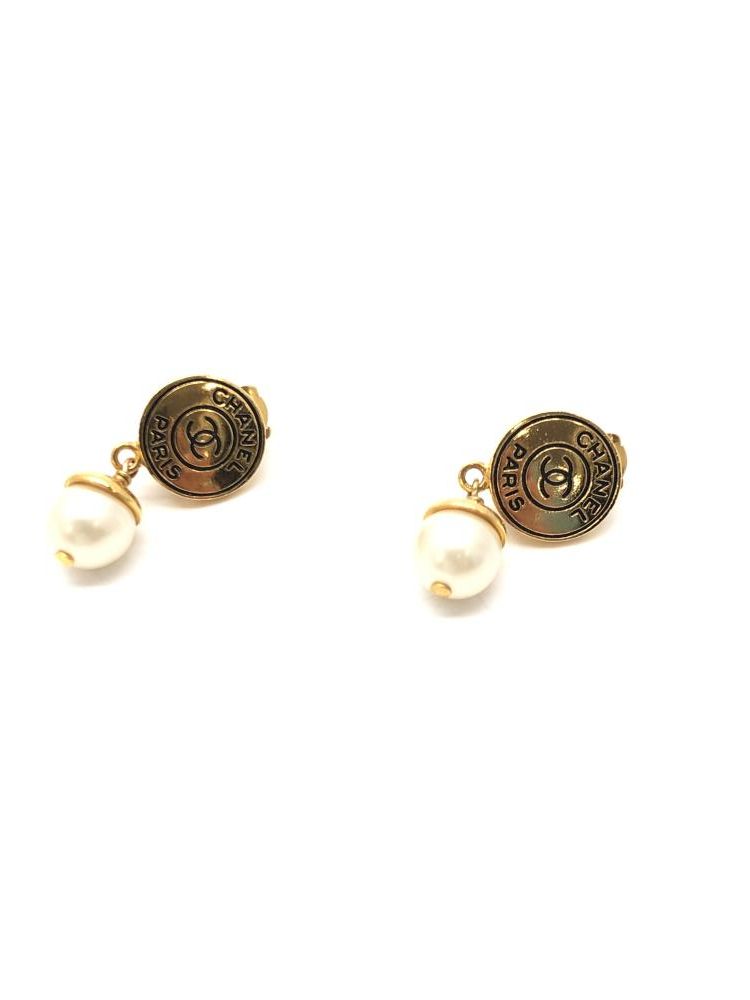 CHANEL ココマーク GPxフェイクパール スイングイヤリング 97P 24
