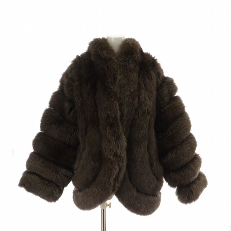 【美品】高級毛皮　フォックスファー　FOX FUR　ミドルコート　ブラウン 楽天市場】コート ジャケット フォックス リアルファー アウター