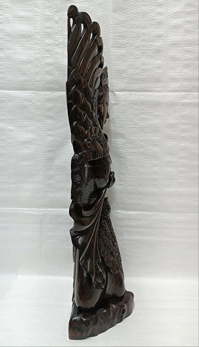 縞黒檀の女性像 東南アジア インドネシア バリ島 彫刻 - 置物