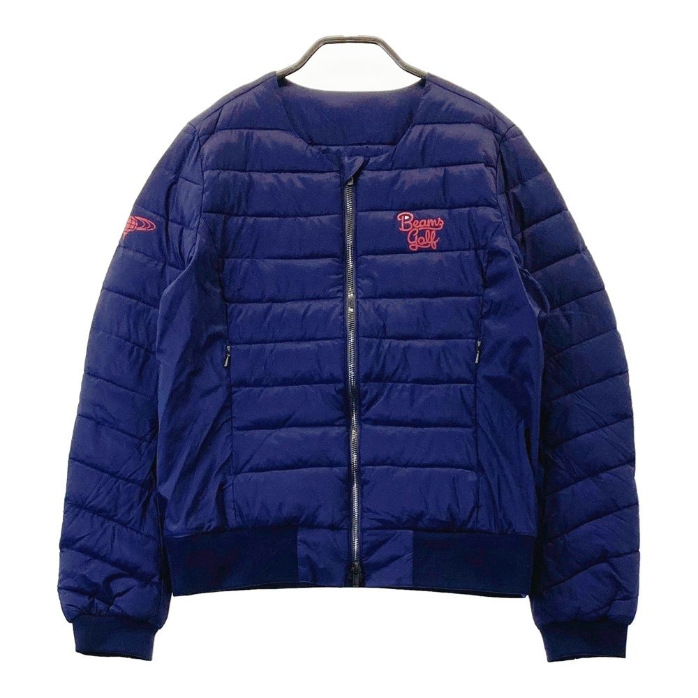 サイズ L BEAMS GOLF ビームスゴルフ ノーカラー中綿ジャケット ネイビー系 240101493718 ゴルフウェア レディース ストスト