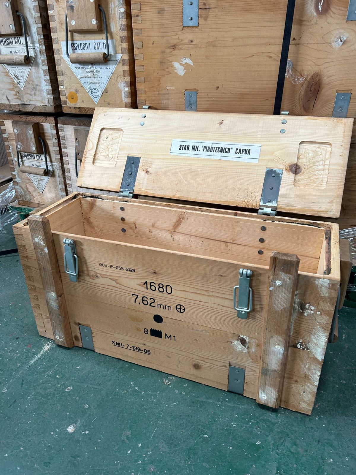 激レア! ヴィンテージ イタリア軍実物 弾薬箱 木箱 アンモ