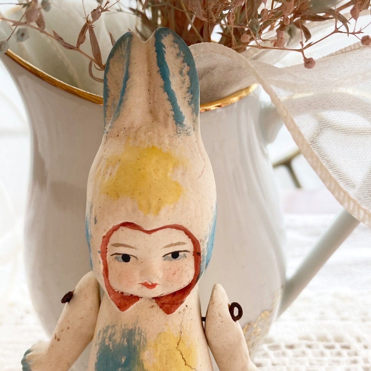 ★1点限り★ヘルトヴィヒ アンティーク ビスクドール うさぎ ペア ドイツ製 ☆1点限り☆ヘルトヴィヒ アンティーク ビスクドール うさぎ