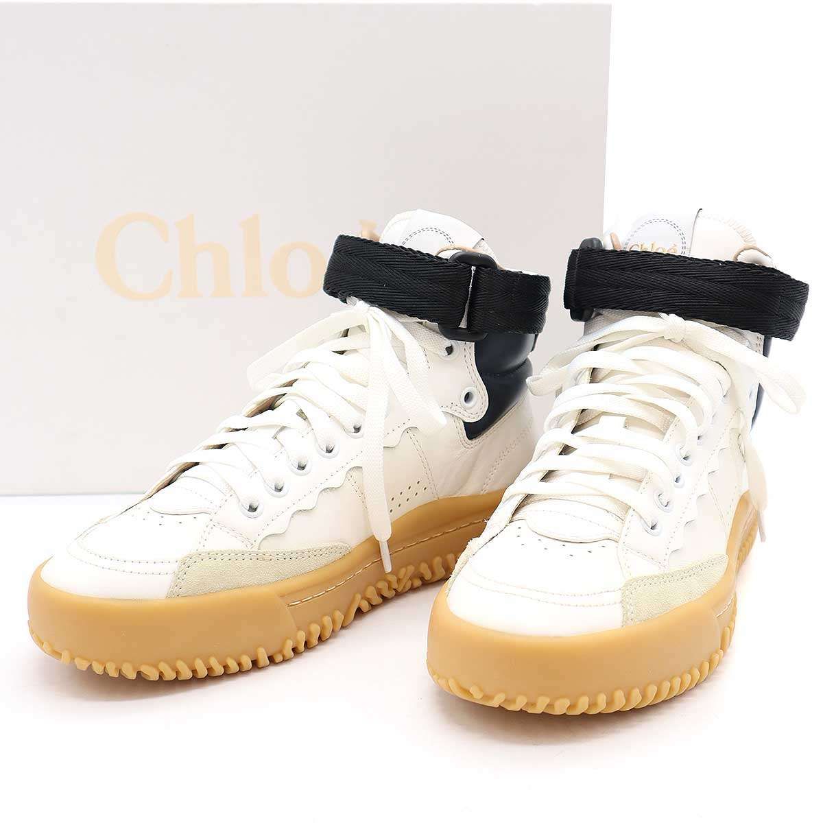 Chloe クロエ FRANCKIE ベルクロハイカットレザースニーカー Chloe クロエ FRANCKIE ベルクロハイカットレザースニーカー