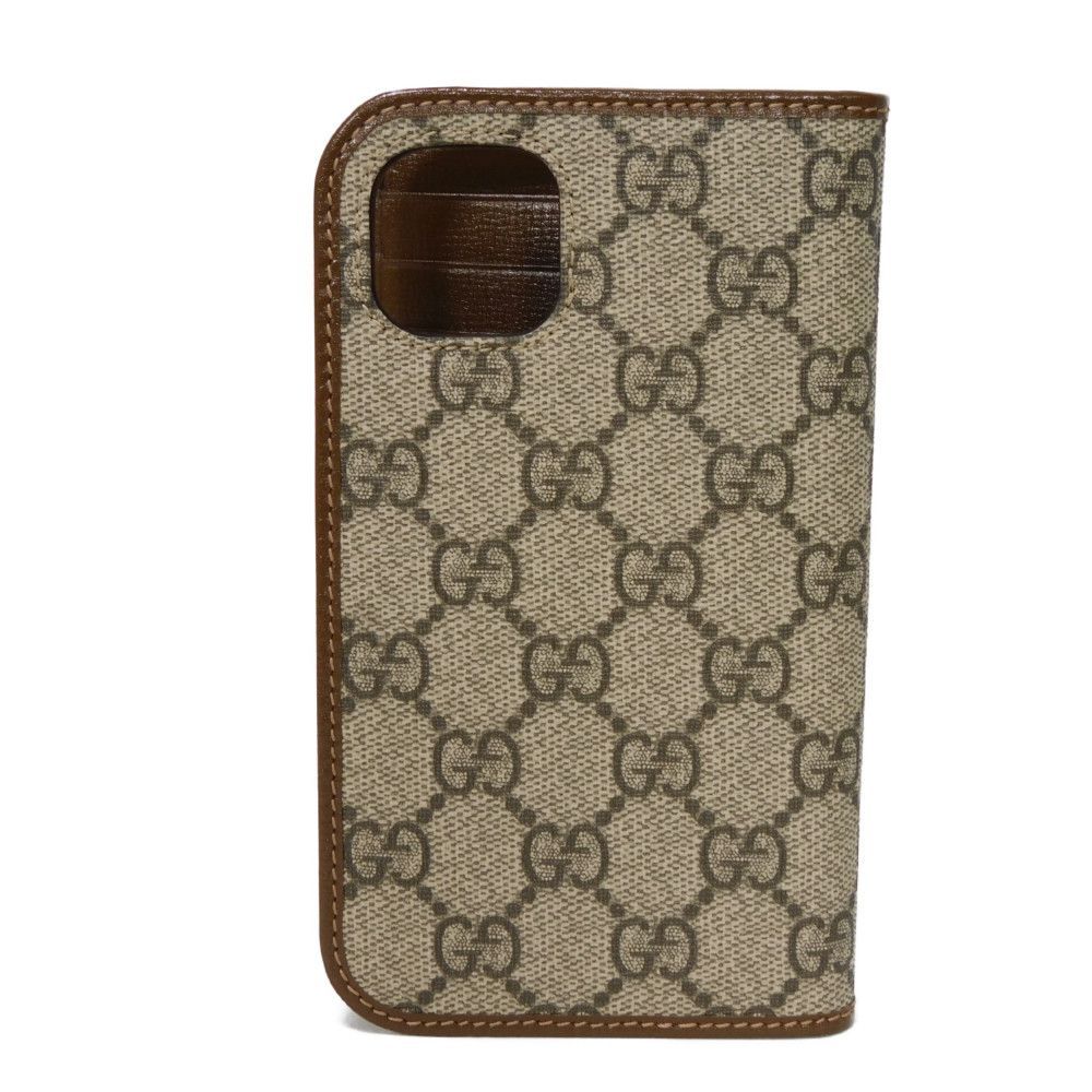 GUCCI - GUCCI グッチ インターロッキングG iPhone 15 ケース ダブルG ブラウン 手帳型 二つ折り GGスプリーム ベージュ スマホケース 760185 92TCG 8563 GUCCI グッチ インターロッキングG iPhone 15 ケース ダブルG