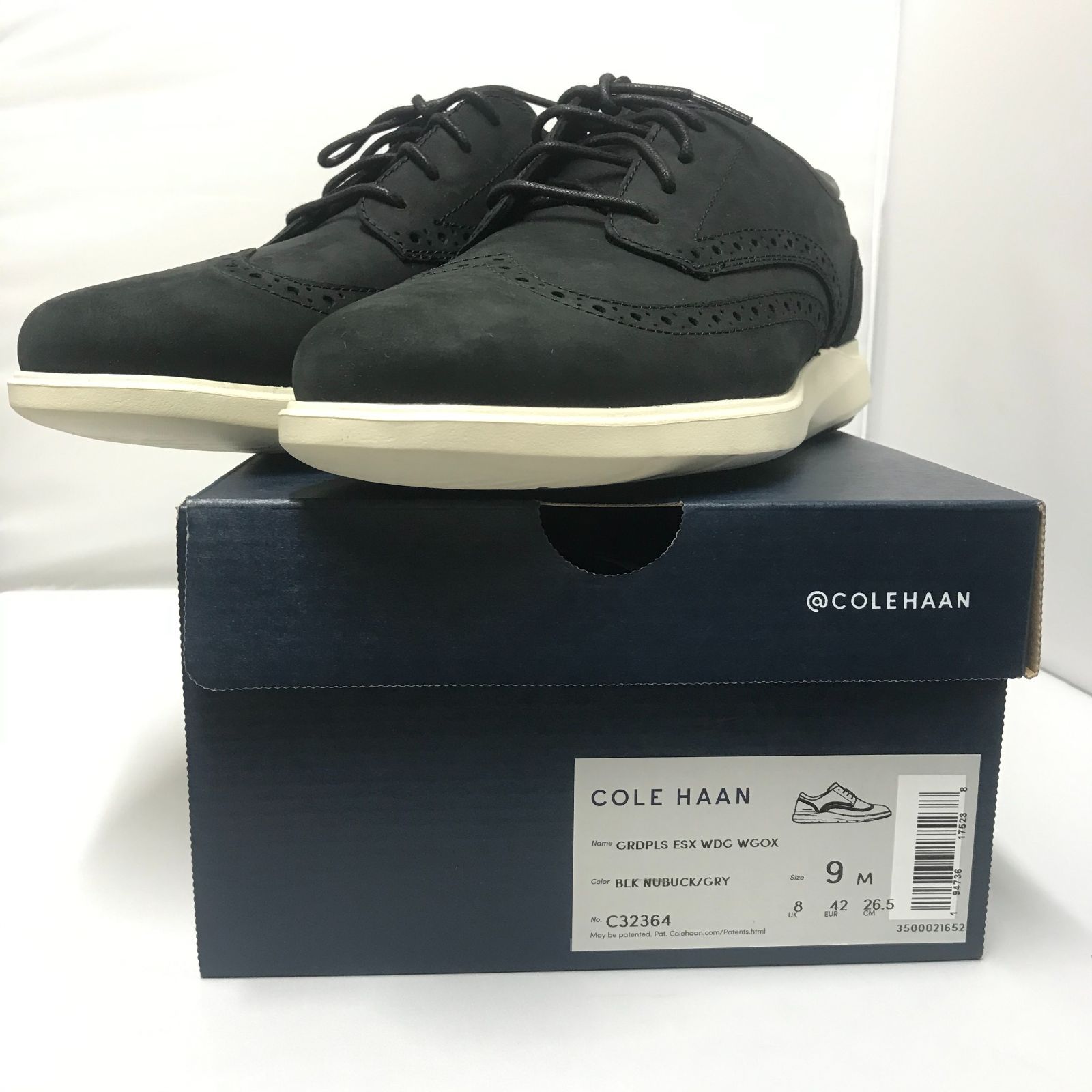 COLE HAAN C32364 オックスフォード ヌバック黒 7.5（25)-