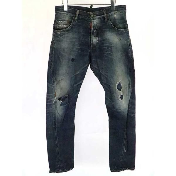DSQUARED2ディースクエアードダメージ加工ペイントデニムパンツ DSQUARED2ディースクエアードダメージ加工ペイントデニムパンツ