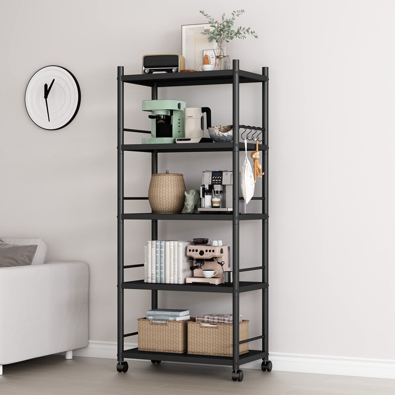 Huaniun スチールラック メタルラック 幅60cm キッチンラック キャスター付き レ Huaniun スチールラック メタルラック 幅60cm キッチンラック