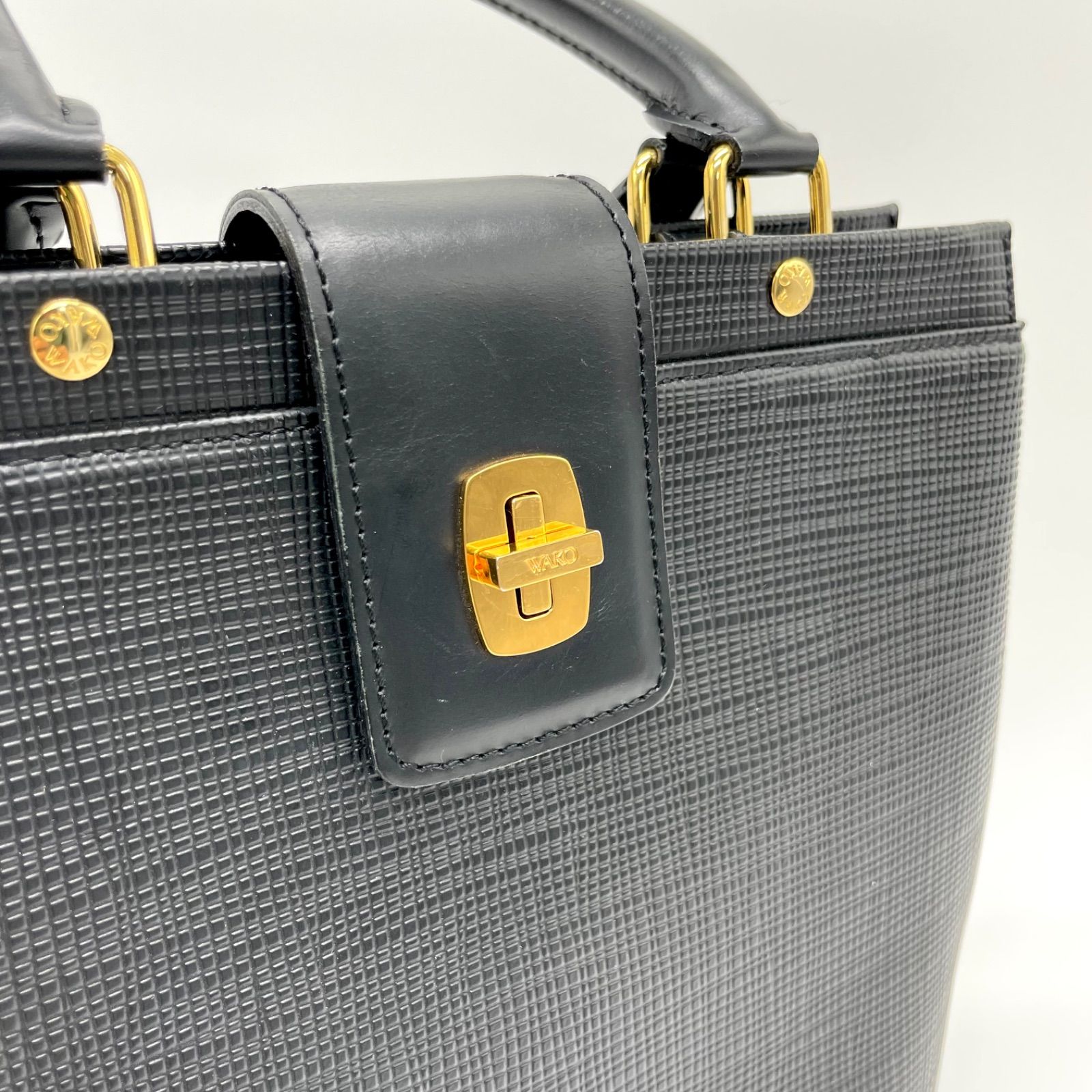 ✨極美品✨WAKO ワコウ ハンドバッグ ターンロック フォーマル 自立型