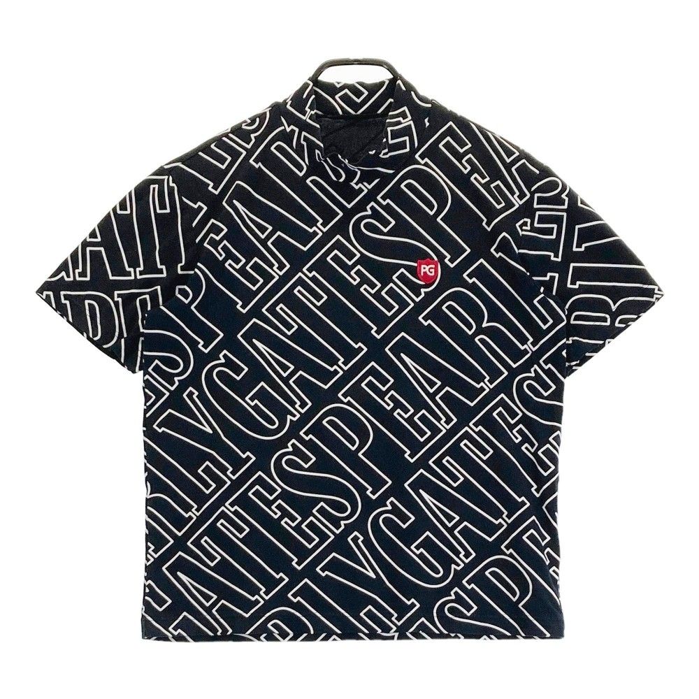 サイズ：4 PEARLY GATES パーリーゲイツ  ハイネック 半袖Tシャツ ロゴ柄 ブラック系 [240101164594]# ゴルフウェア メンズ ストスト