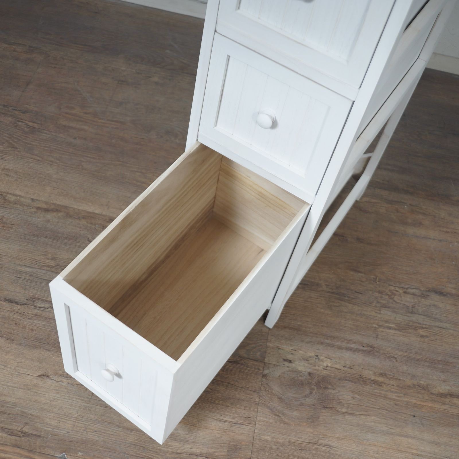 Ｋ 完成品 シャビーシック 隙間収納 キャビネット 桐材 幅25cm 姫系 ホワイト 飾り棚付き 白家具 多目的ラック スリムチェスト 白 アウトレット