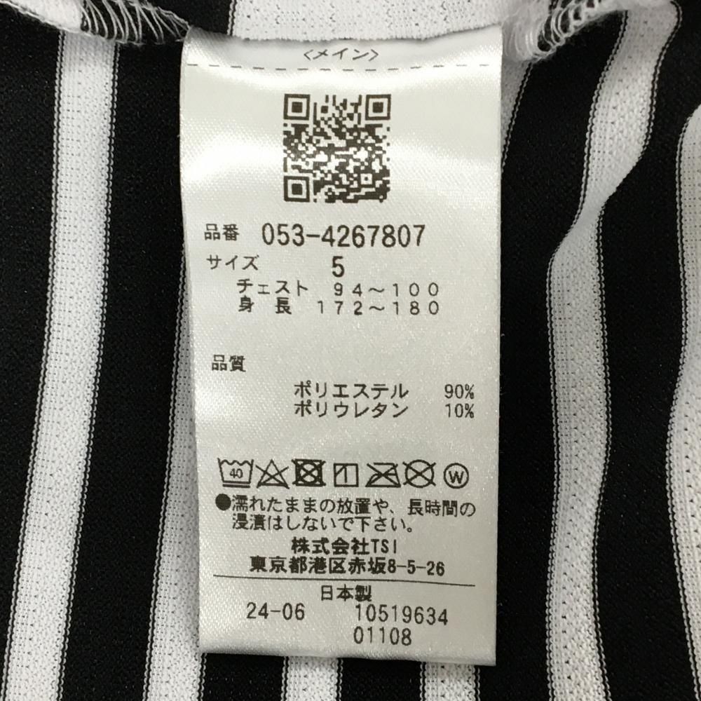 PEARLY GATES - 【超美品】パーリーゲイツ 半袖ハイネックシャツ 黒×白 ボーダー 35周年 袖ロゴプリント メンズ 5(L) ゴルフウェア 2024年モデル PEARLY GATES PEARLY GATES - 【超美品】パーリーゲイツ 半袖ハイネックシャツ