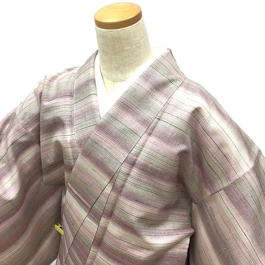 京やG090 紬 日本和裁技術院謹製 草木染 京藤色 カジュアルからセミフォーマルまで 袷仕立て 仕立て上がり 新古品