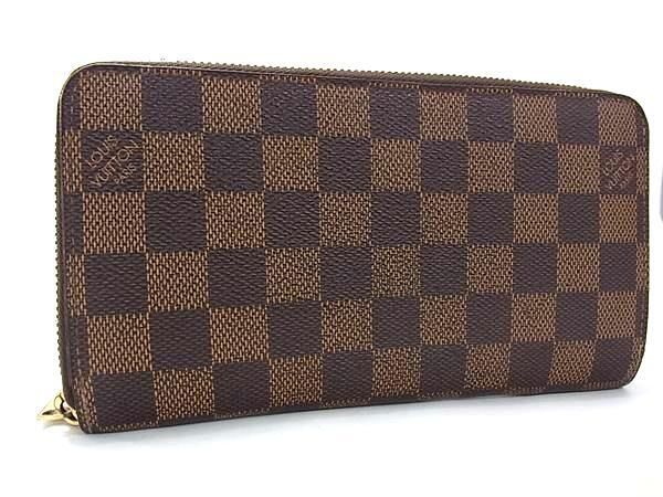 【美品】ルイヴィトン＊ダミエ エベヌ ジッピーウォレットN60015 LOUIS VUITTON ルイヴィトン 長財布 ダミエ ジッピーウォレット