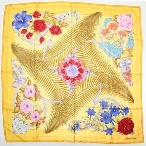 エルメス HERMES スカーフ カレ90 シルク Fleurs de L'Opera
