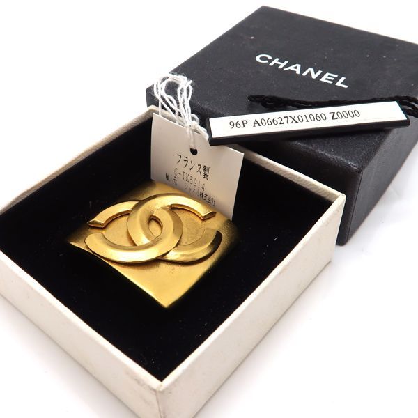 CHANEL ブローチ 96P ココマーク ひし形 四角 ヴィンテージ GP
