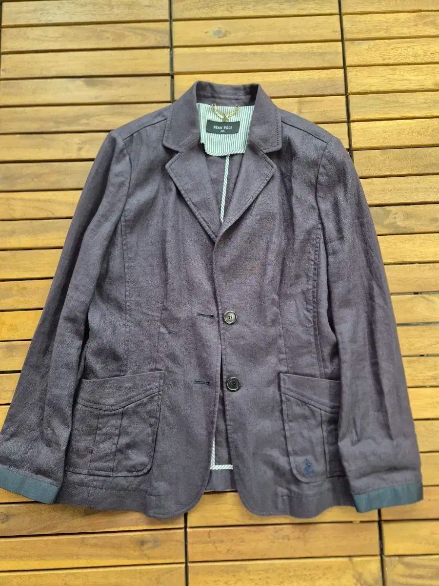 BEAN POLE ビーンポール ネイビー リネン ブレンド ジャケット