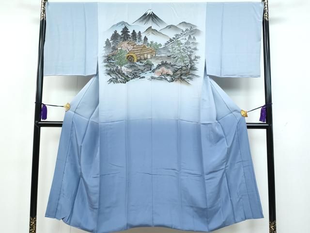 平和屋着物男性　長襦袢　袷　風景文　金彩　正絹　逸品　未使用　CAAK5178fb