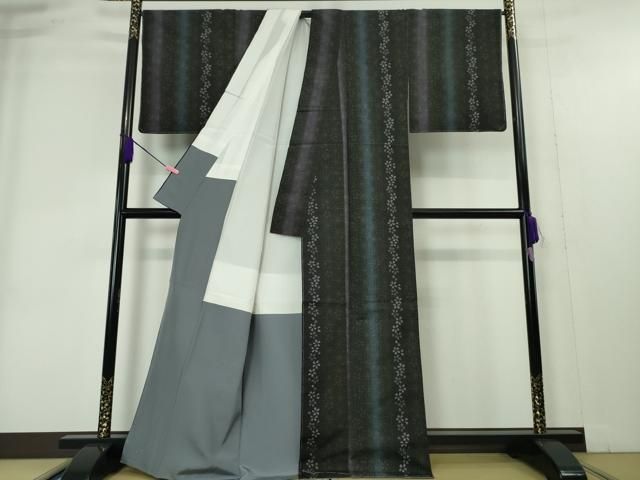 平和屋本店□極上 結城紬 はたおり娘 奥順謹製 80亀甲 手緒里 桜間道  