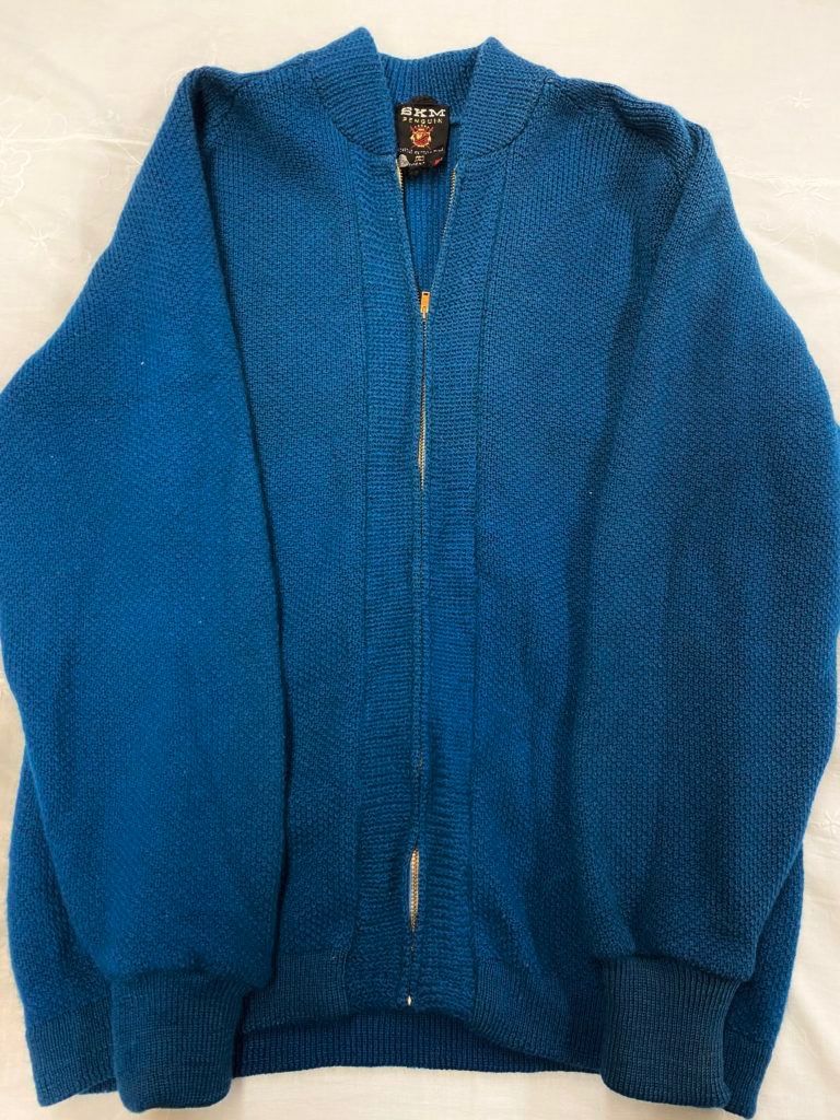 1960s SKM PENGUIN ニットカーディガン L ジップアップ 青 - メルカリ