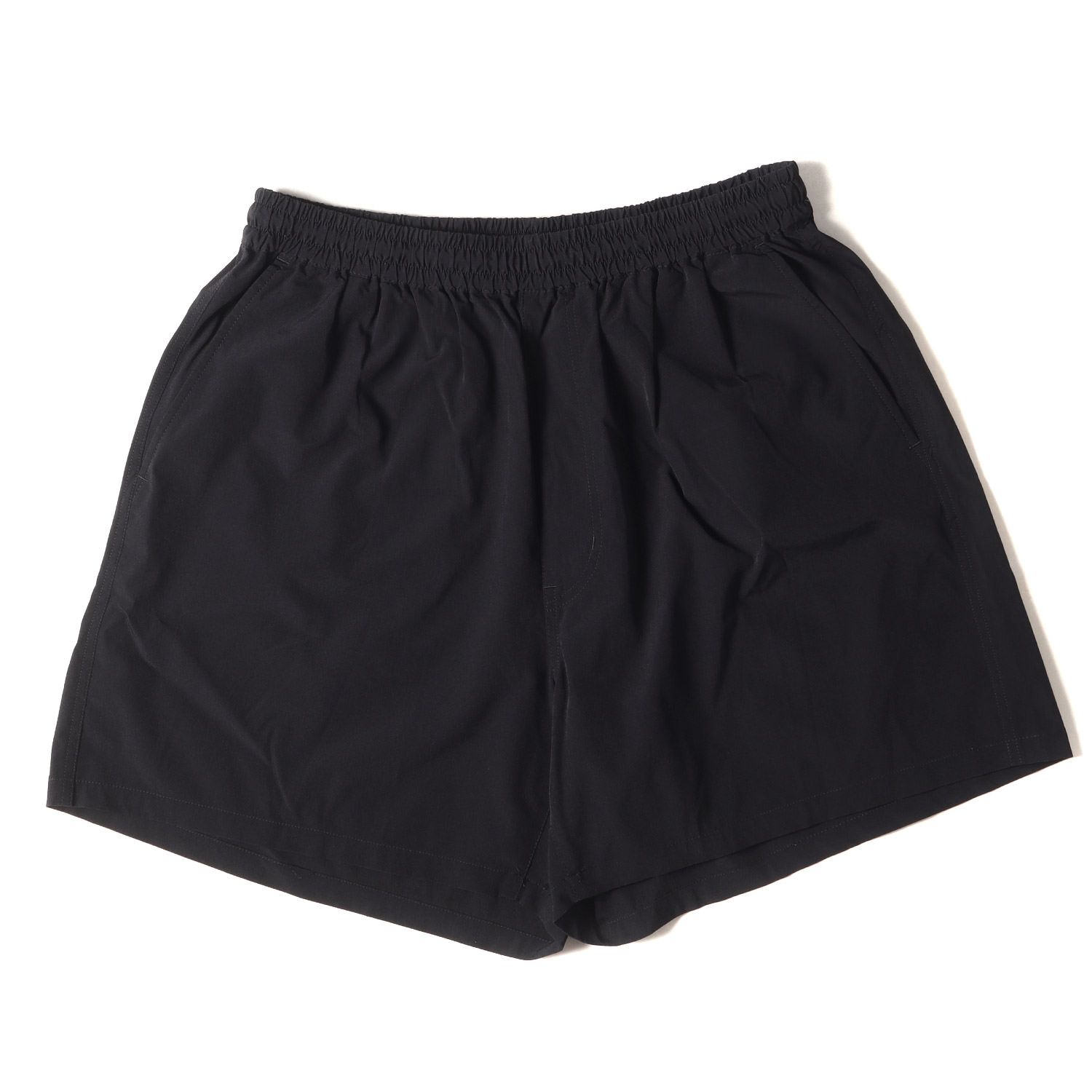 美品 MR.GENTLEMAN ミスタージェントルマン パンツ サイズ:L ストレッチ ナイロン ビーチショーツ ブラック 黒 ボトムス ショートパンツ ブランド シンプル リラックス カジュアル