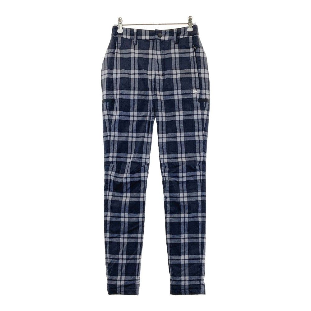 新品ストレッチ エンブレムチェック柄 ロングパンツ 4(M) 新品