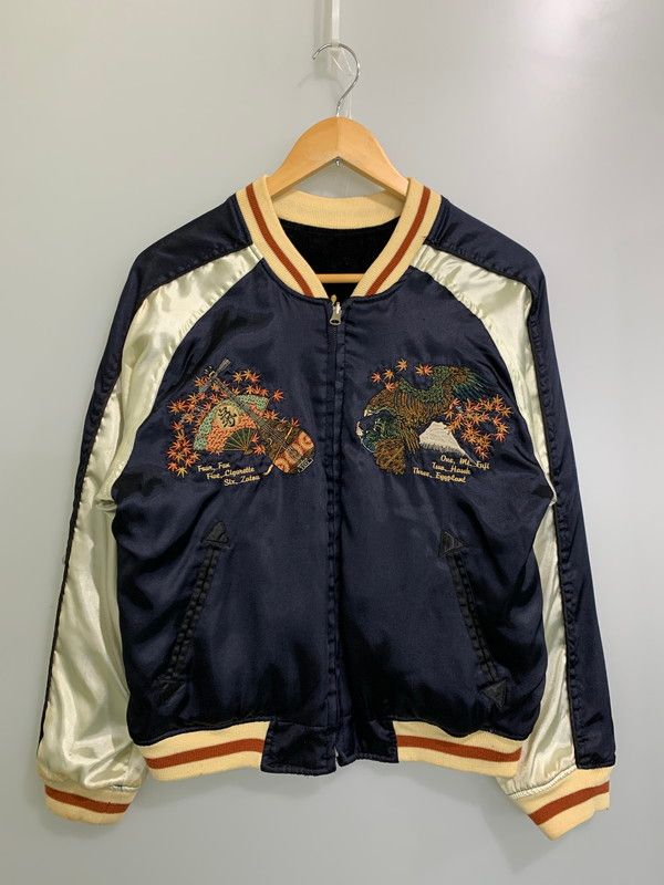 SAMURAI スカジャン 大阪ジャン サイズM 難あり 破れ補修 SAMURAI スカジャン 大阪ジャン サイズM 難あり 破れ補修